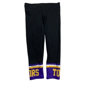 Varsity Spirit Women's STORS Crop Leggings Black With Purple & Gold